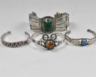 4 Native American Mexican Bracelets and Earrings