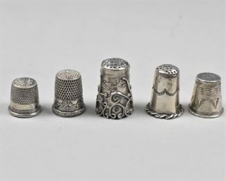 5 Sterling Thimbles