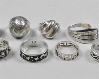 9 Sterling Rings