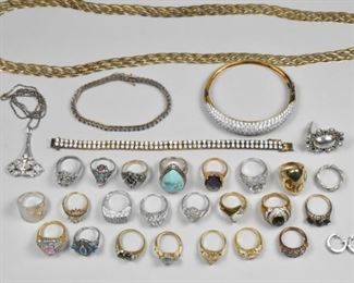 Sterling Rings, Bracelets, Georgio Armani Necklace
