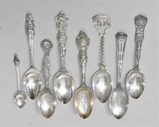 8 Sterling Souvenir Spoons