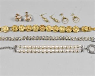 Tiffany Pearl 925 Bracelet, Earrings, Diamond