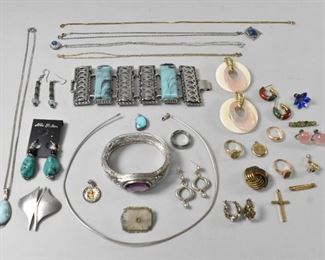 Vintage Jewelry, Sterling, Victorian, Hematite