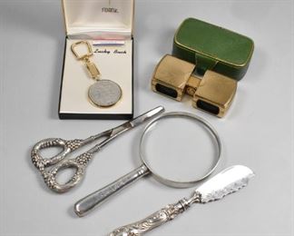 Tiffany Sterling, 1879 Silver Dollar, Knife, Glasses