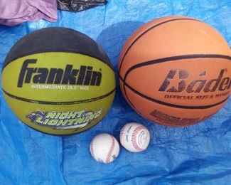 *Discounted" 2 basketballs and 2 baseballs $8 NOW $5
