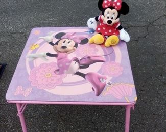 *Discounted* Minnie Mouse kid's table and stuffed animal $7 NOW $5