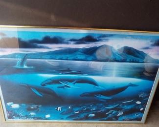 Dolphin picture with gold frame 3' x 2' $22