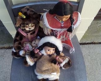 3 Native American dolls $10