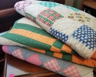 vintage quilts, three of many more!