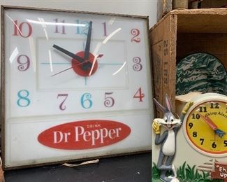 Retro electric Dr. Pepper wall clock 