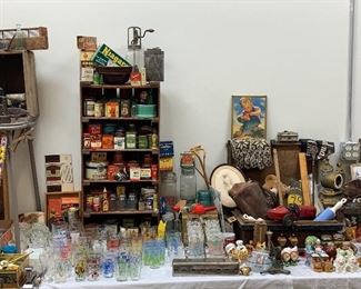 Where does one begin to describe this photo! Wall of treasures, vintage galore, amazing finds! 