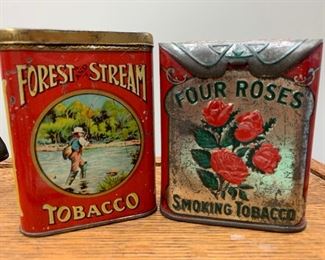 Forest Stream Tobacco Tin and Four Roses Smoking Tobacco tin 