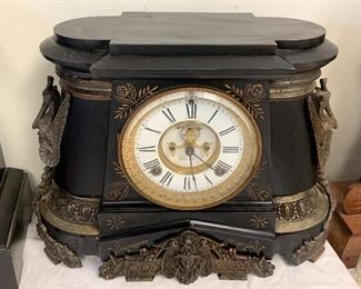 Antique Ansonia Clock with side figurines. A truly stunning clock!