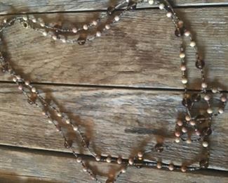 Extra long glass bead necklace $15