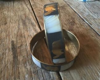 African early mother of pearl elephant handmade bracelets $20 for the pair