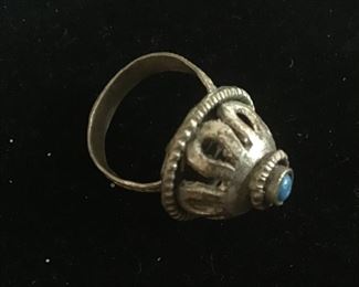 Antique handmade ring with turquoise stone. $20 size 8