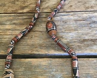 Peruvian handmade and painted ceramic bead necklace $20