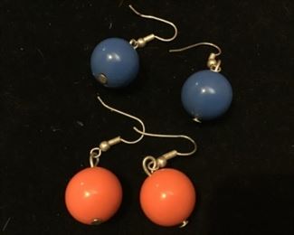 2 Playful vintage colorful ball earrings $15 for both pairs 