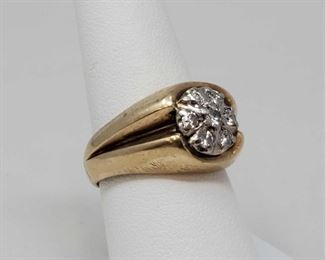 10k Gold Diamond Ring, 6.6g
Weighs Approx 6.6g, Size Approx 8.