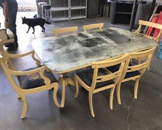Wood Dining Room Table Sat with 6 Chairs 