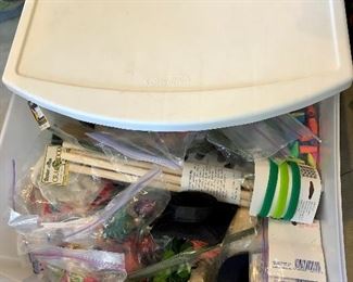 Craft supplies and plastic bin
$30