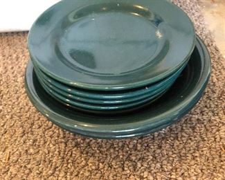4 green dishes, 2 bowls
$6