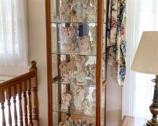 $75 - Display Cabinet / Etegere (glass shelves, mirrored back) - 27" L x 12.5" W x 76.5" H