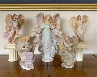 $90 for LOT - Lot of Seraphim Classics by Roman - Angel Figurines (5 Statues & 2 Pedestals)