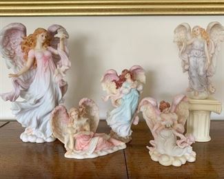 $78 for LOT - Lot of Seraphim Classics by Roman - Angel Figurines (5 Statues & 1 Pedestal)