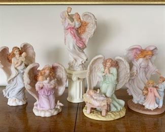 $85 for LOT - Lot of Seraphim Classics by Roman - Angel Figurines (5 Statues & 1 Pedestal)