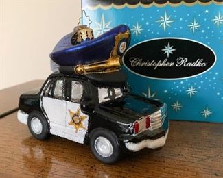 $25 - Radko Ornament - Police Car