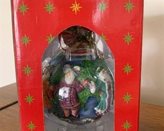 $20 - Radko Ornament - Globe with Santas