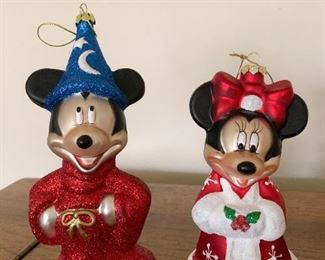 $45 for Pair - Radko Ornament - Mickey & Minnie Mouse (no box)