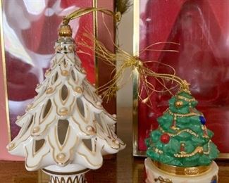 $12 - Pair of Lenox  Christmas Tree Ornaments 