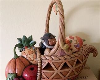 $22 - Jim Shore Figurine / Basket - Bounty Blessings (has box)