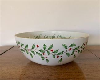 $8 - Lenox Christmas Holly Berries Serving Bowl