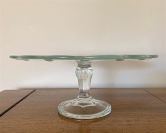 $8 - Etched Glass Pedestal Cake / Dessert Stand