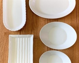 $12 for Lot - Lot of 5 White Serving Platters / Bowls