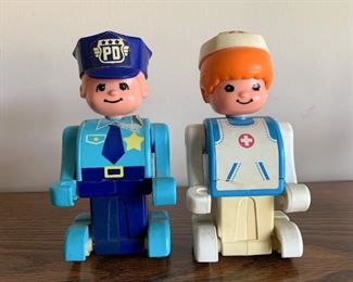 $8  - Pair of Vintage Toys / Figures (Police Officer & Nurse)