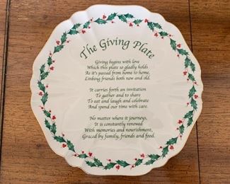 $5 - Lenox Christmas Holly Berries "The Giving Plate"