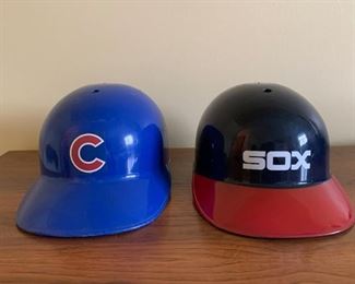 $8 for Pair - Chicago Cubs & White Sox Hard Hats (some light scratches)