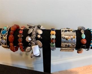 $35 - Jewelry LOT 9 - 8 Bracelets (all shown here)