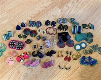 $60 - Jewelry LOT 18 - 38 Pairs of Earrings (all shown here)
