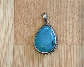 $15 - Jewelry LOT 30 - 1 Turquoise Tear Drop Pendant (Double-sided)