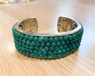 $45 - Jewelry LOT 31 - 1 Turquoise Beaded Cuff Bracelet (marked 925)