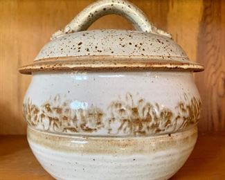 Studio Pottery Container with Lid: $24