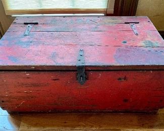 Item 8: Red Antique Box, 30 x 18 x 13: $125