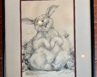 Item 78: Laughing Bunny by Joan Purcell, 16.5 x 13.5: $95