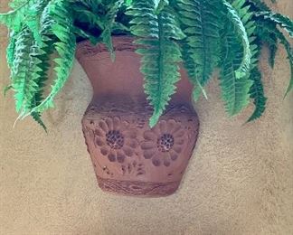 Terra Cotta Wall Planter and Basin: $35
