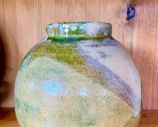 Heavy studio pottery vase: $24